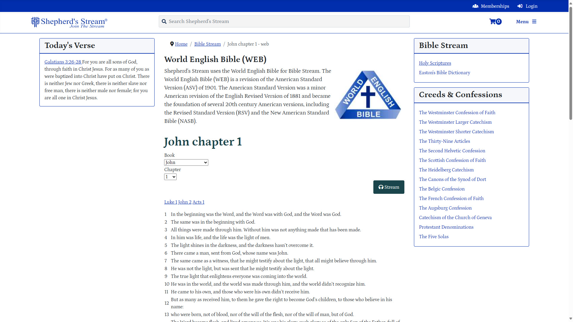 Bible Stream Main Page