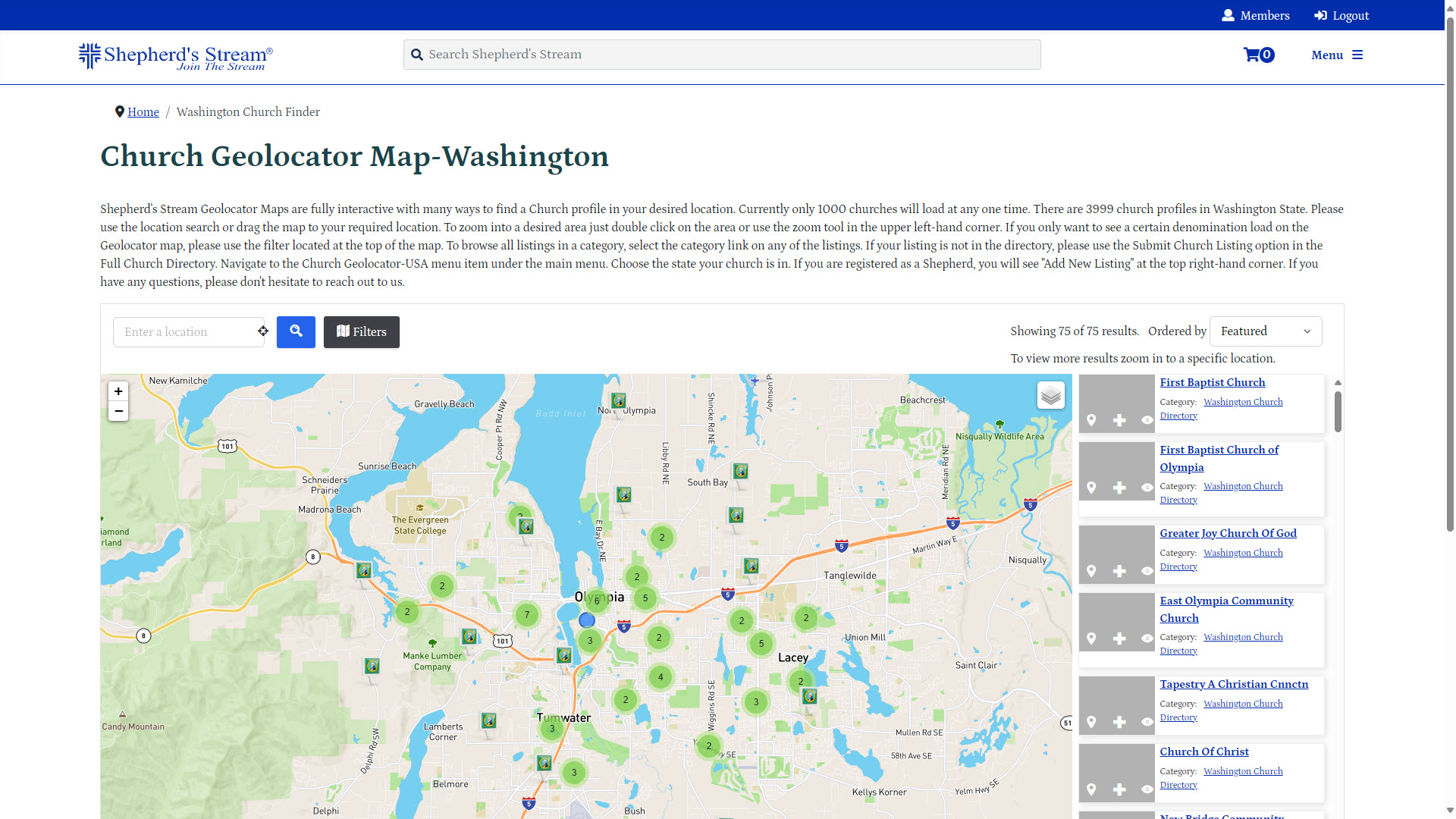 Church Geolocator State map